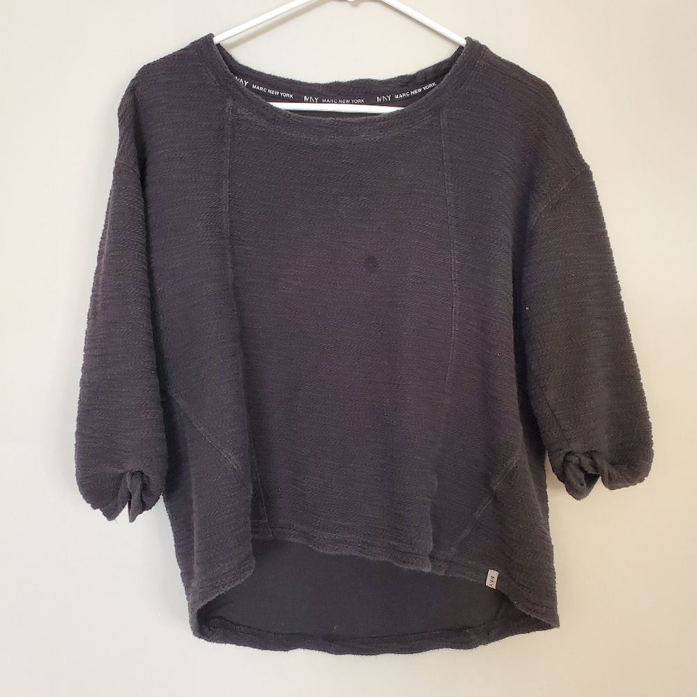 Marc New York Women's Sweatshirt M Black Cotton Lightweight Oversize